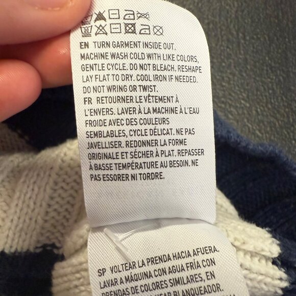 American Eagle Womens Striped Cropped Cardigan Navy White Nautical V-Neck Size M - Picture 8 of 10